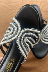 MILLI SHOES - WEDGE HEEL SLIDES - Black